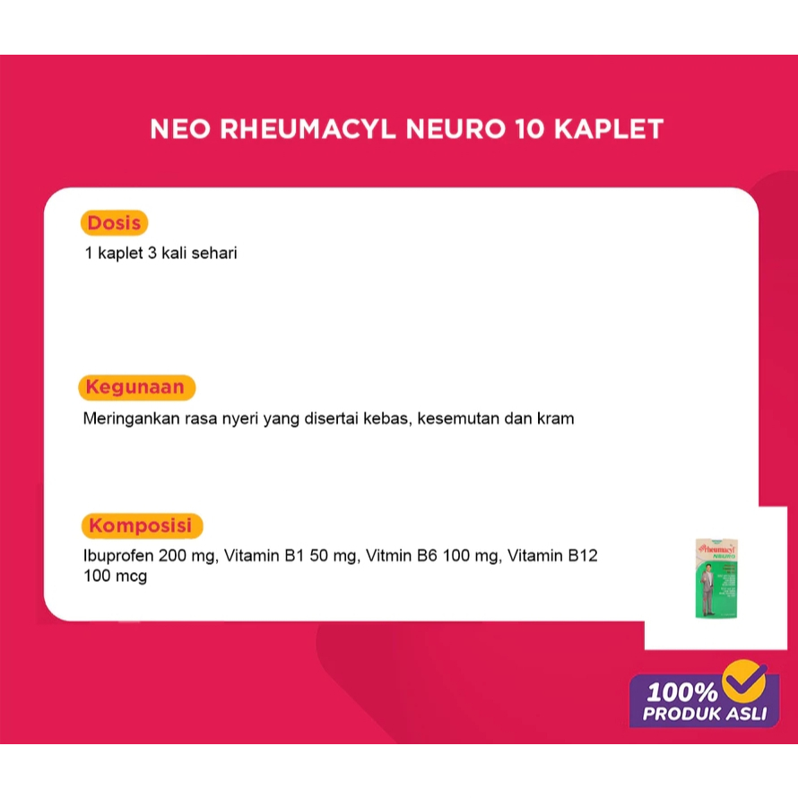 Jual 1 STRIP NEO RHEUMACYL NEURO KAPLET MEREDAKAN NYERI KEBAS KESEMUTAN ...