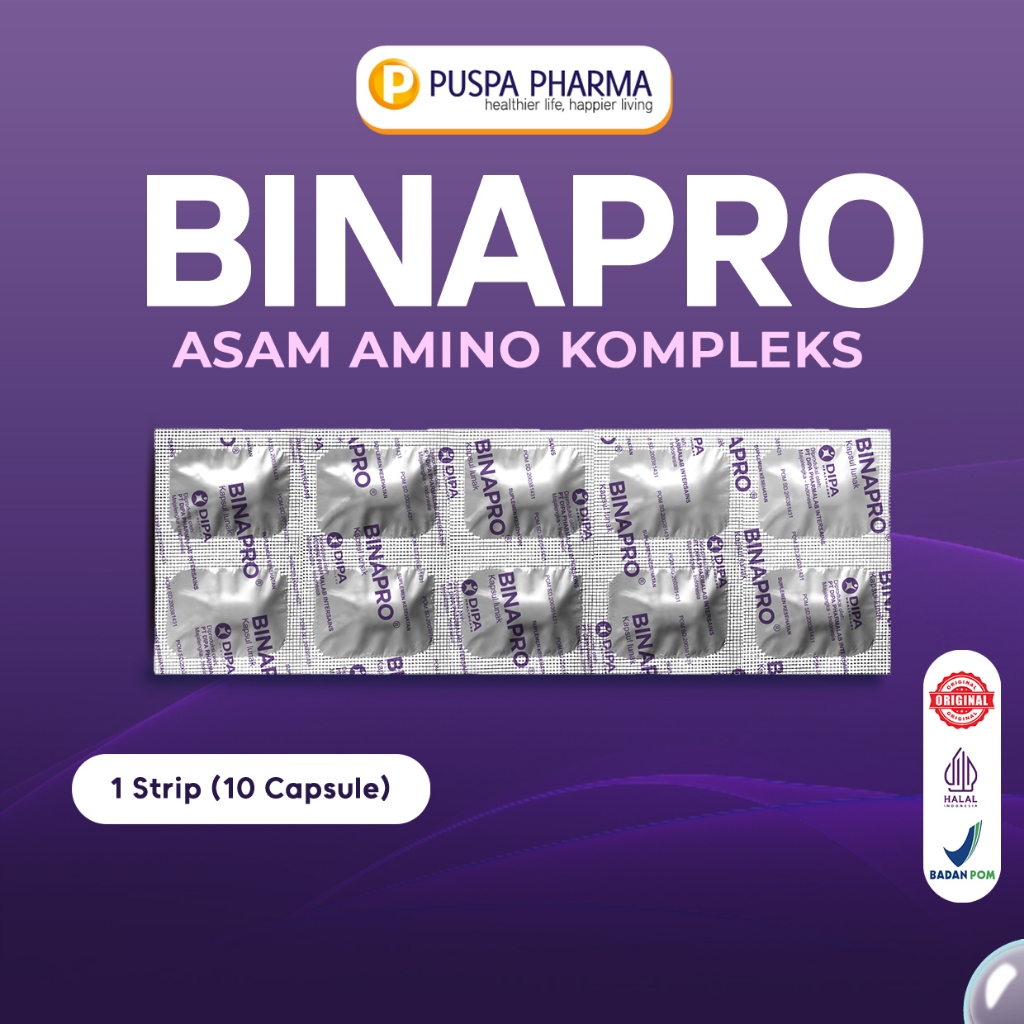 Binapro (Strip) - Suplementasi asam amino untuk memelihara kesehatan dan meningkatkan stamina tubuh