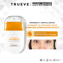 TRUEVE Cerashield Hybrid Sunscreen - Tone Up Hybrid Sunscreen Bumil Busui Acne - SPF 50 PA++++ (Ceraboost, Tinosorb, Centella Asiatica) Melembapkan Hidrasi Lembap Sunblock Skintint Tinted Sunscreen Cerah Glowing