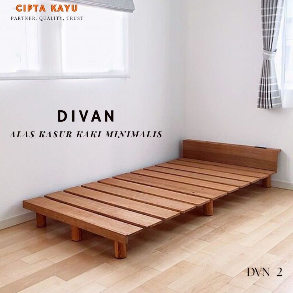 Jual Divan ranjang kasur Kayu Minimalis Low Bed Frame Japandi – Kuat ...