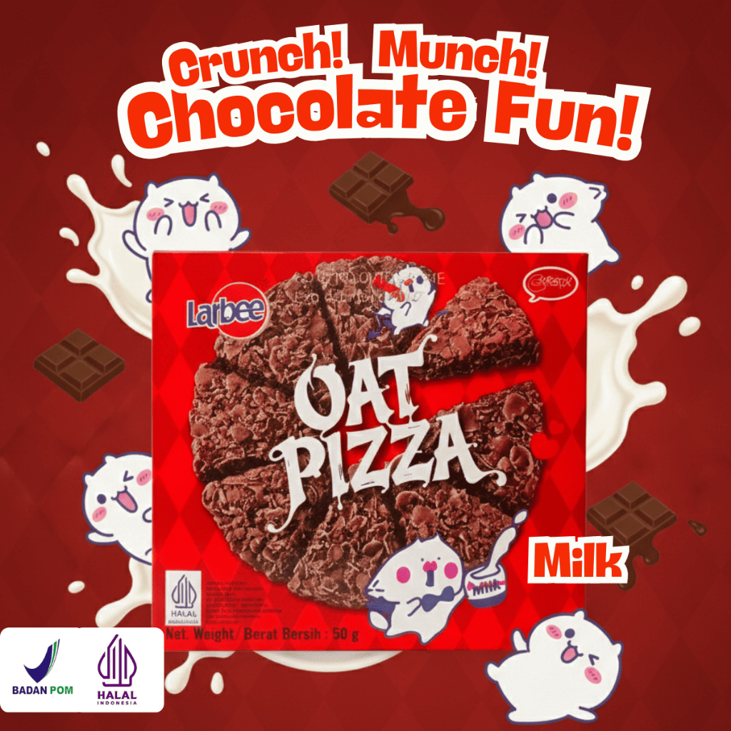 Jual Larbee Oat Pizza Milk 50g Snack Oat Sehat Tinggi Serat Rendah ...
