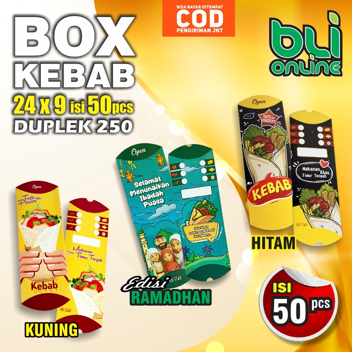 Jual Kotak Kebab 24 x 9 / Dus Kebab / Box Kebab / Kemasan Kebab / isi ...