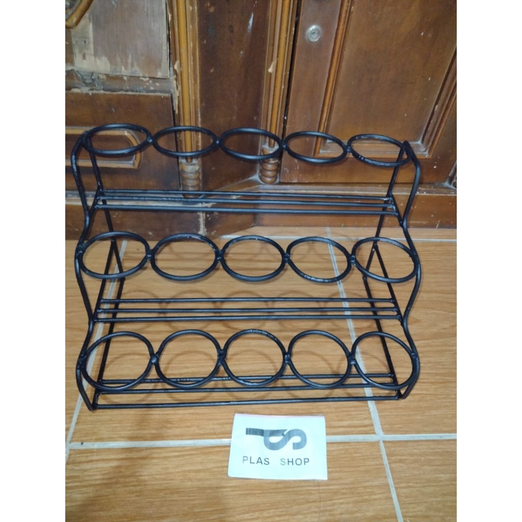 Jual Rak dudukan botol 3 susun serbaguna 15 lubang - kuat dan harga ...