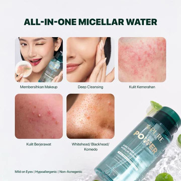 BPOM NPURE Power Clear Micellar Water Acne Power Gentle Hydrate Oil Infused (100ml 300ml)
