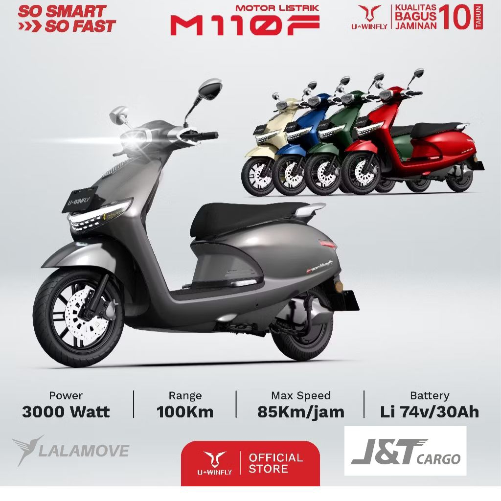 Motor Listrik Uwinfly M110FLitium|NFC|3000W|100kmGaransiResmiUwniflayIndonesia