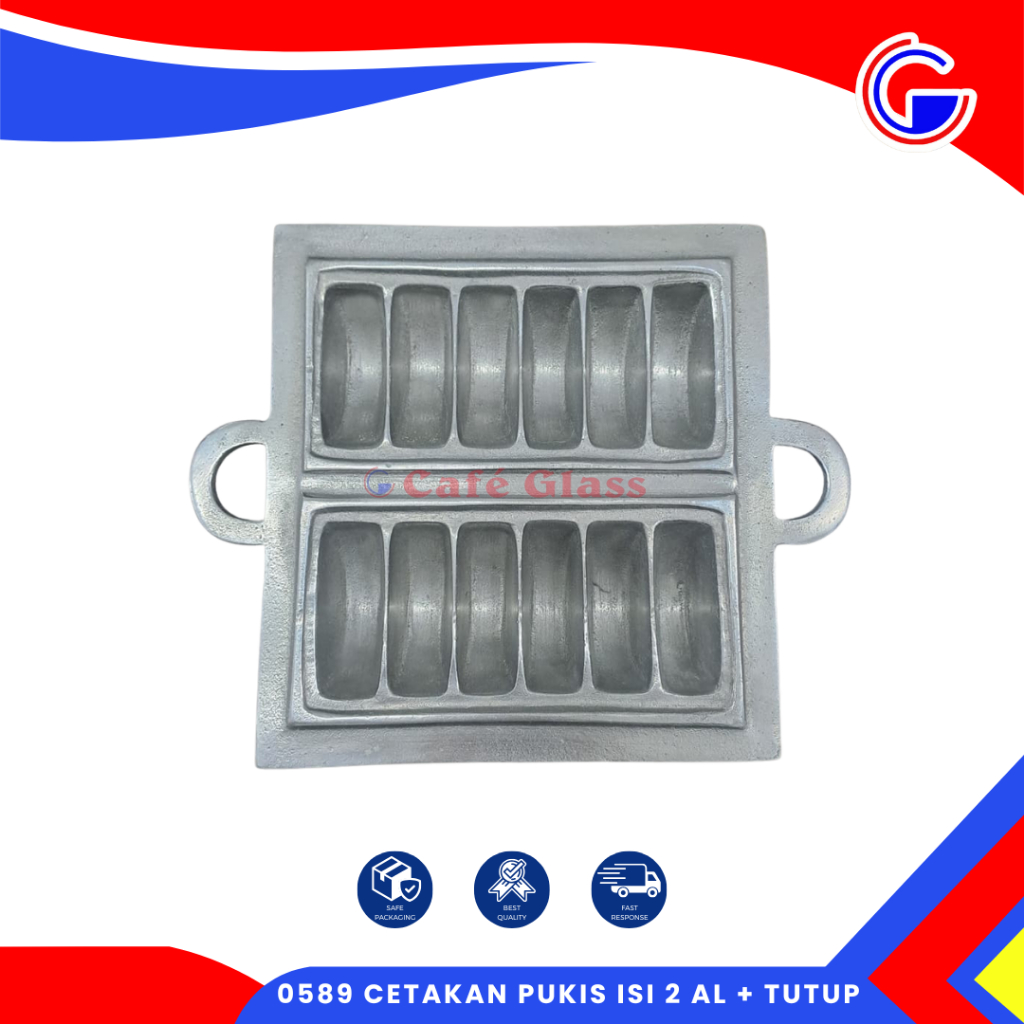 0589 Cetakan Pukis Iisi 12 Aluminium + Tutup - Loyang Pukis Tebal Anti Lengket - Cetakan Kue Pukis Rangin Pancong Tradisional