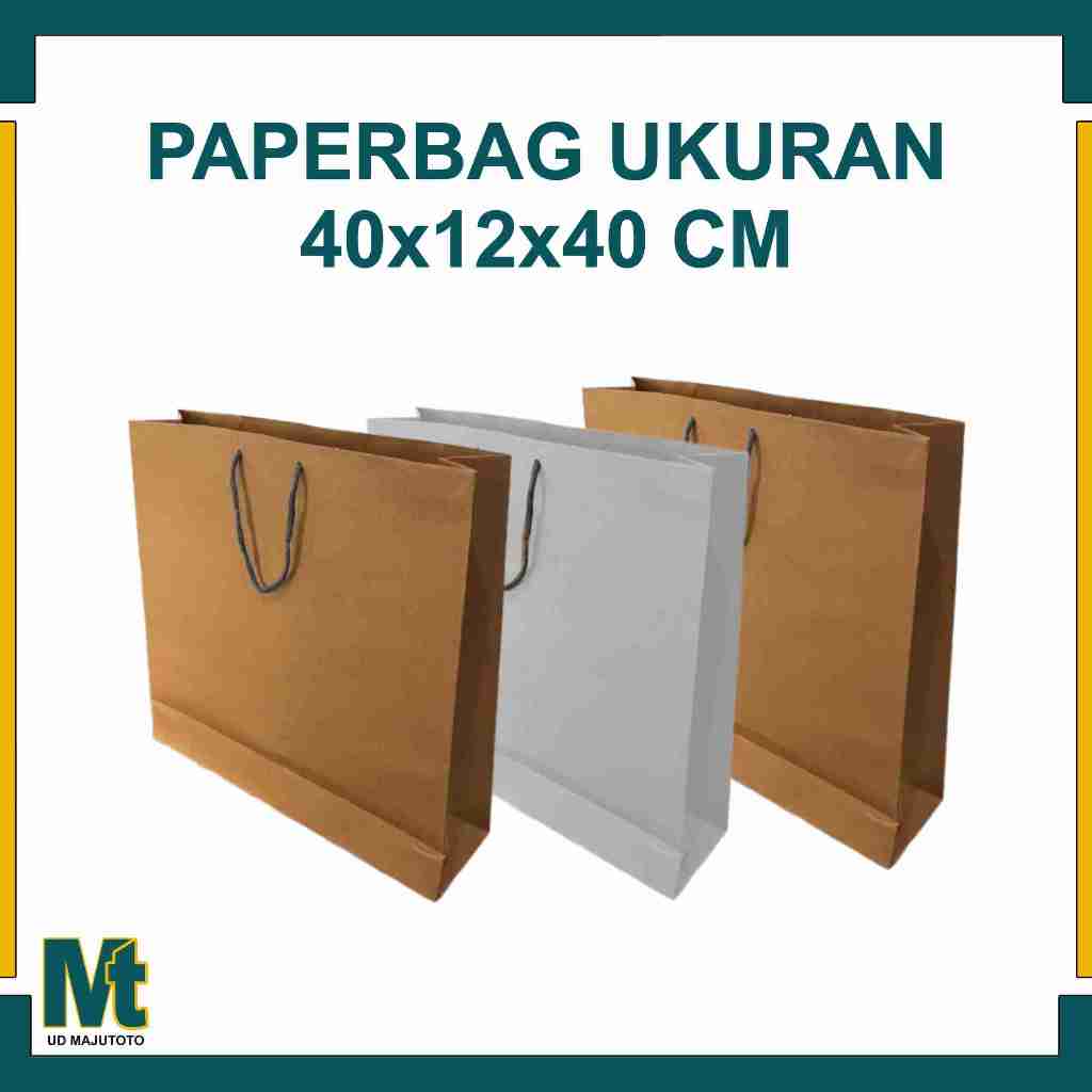 Jual (PAKET 12Pcs) Paper bag 40x12x40 cm | Paperbag Coklat | Tas Kertas ...