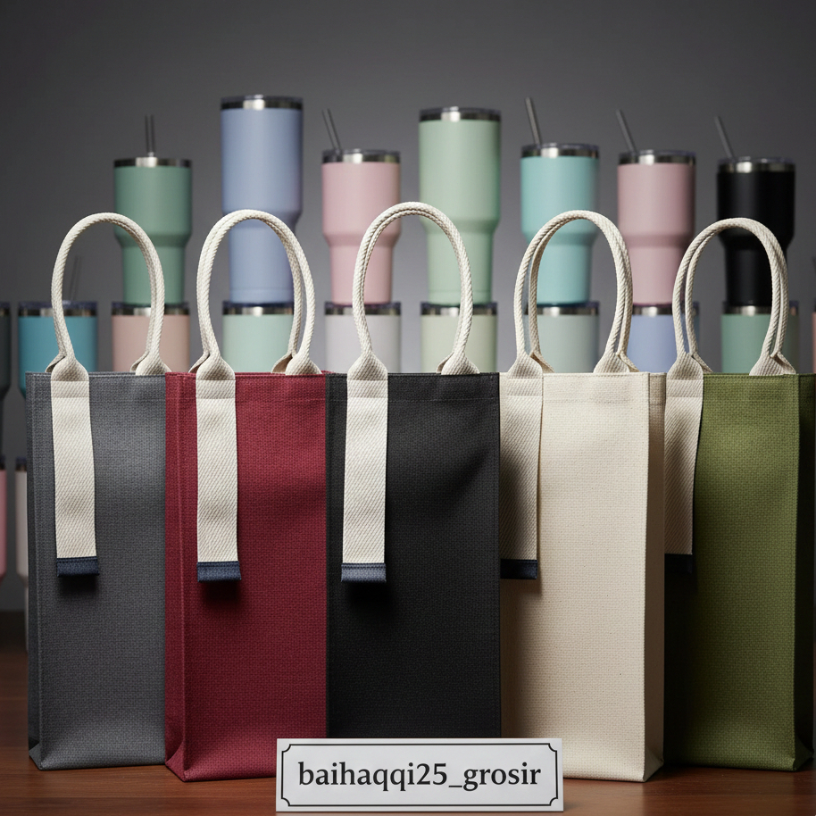 Jual Tas Botol Kanvas Natural Polos - Wine Bag Tote Bottle Tempat Minum ...