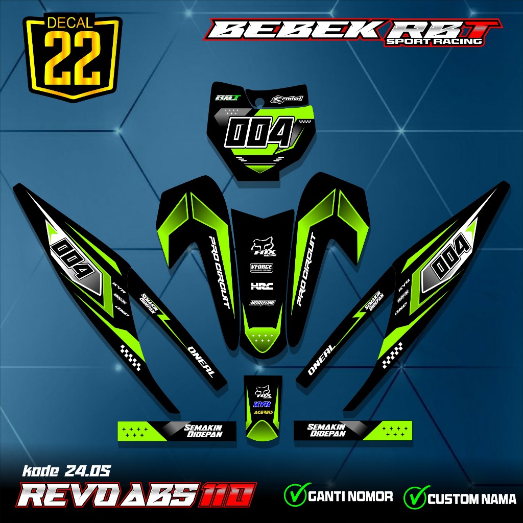 Jual STICKER STRIPING RBT REVO ABS 110 MOTOR RBT BEBEK MODIF SUPERMOTO ...