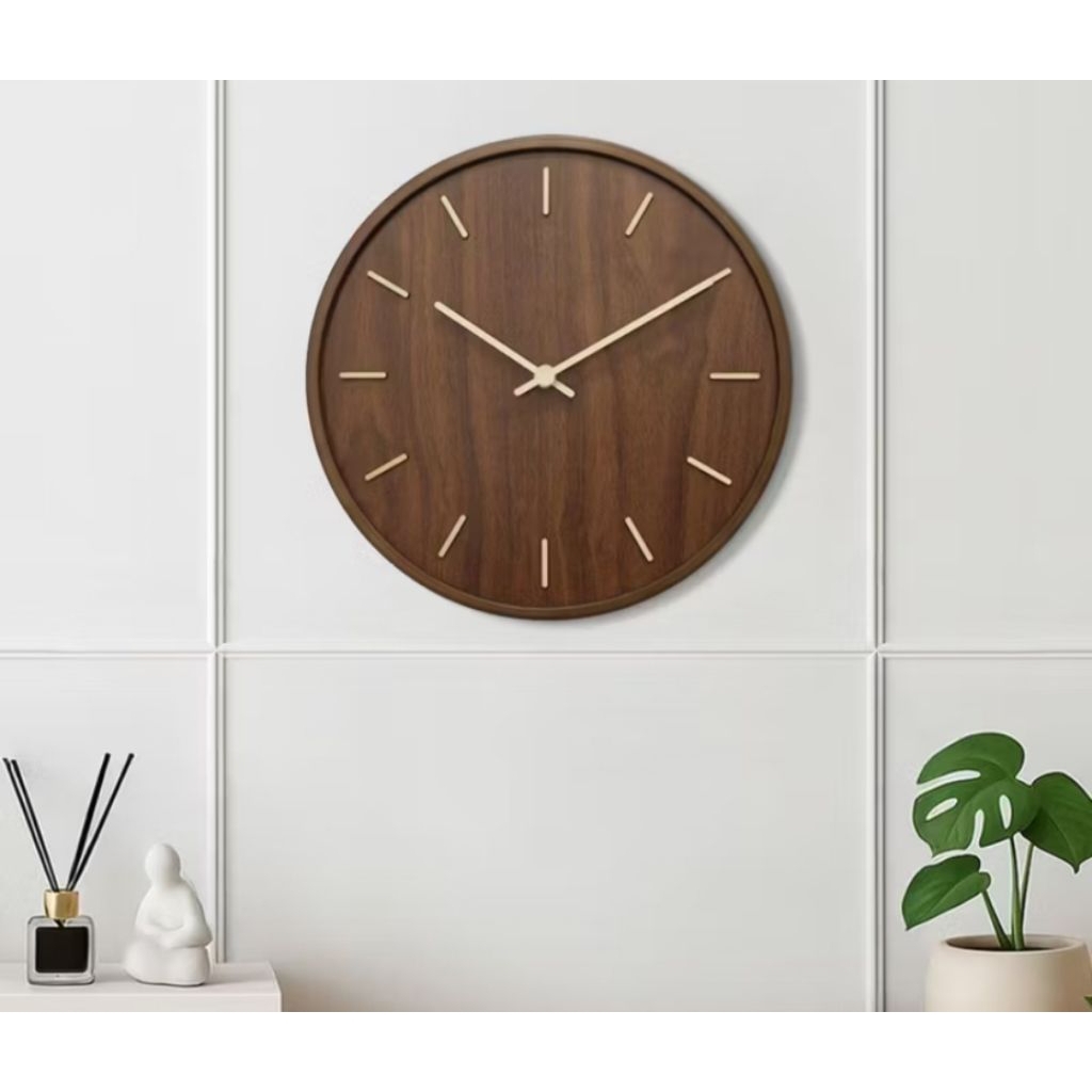Jual jam dinding kayu jati model cantik ukuran 35 cm | Shopee Indonesia