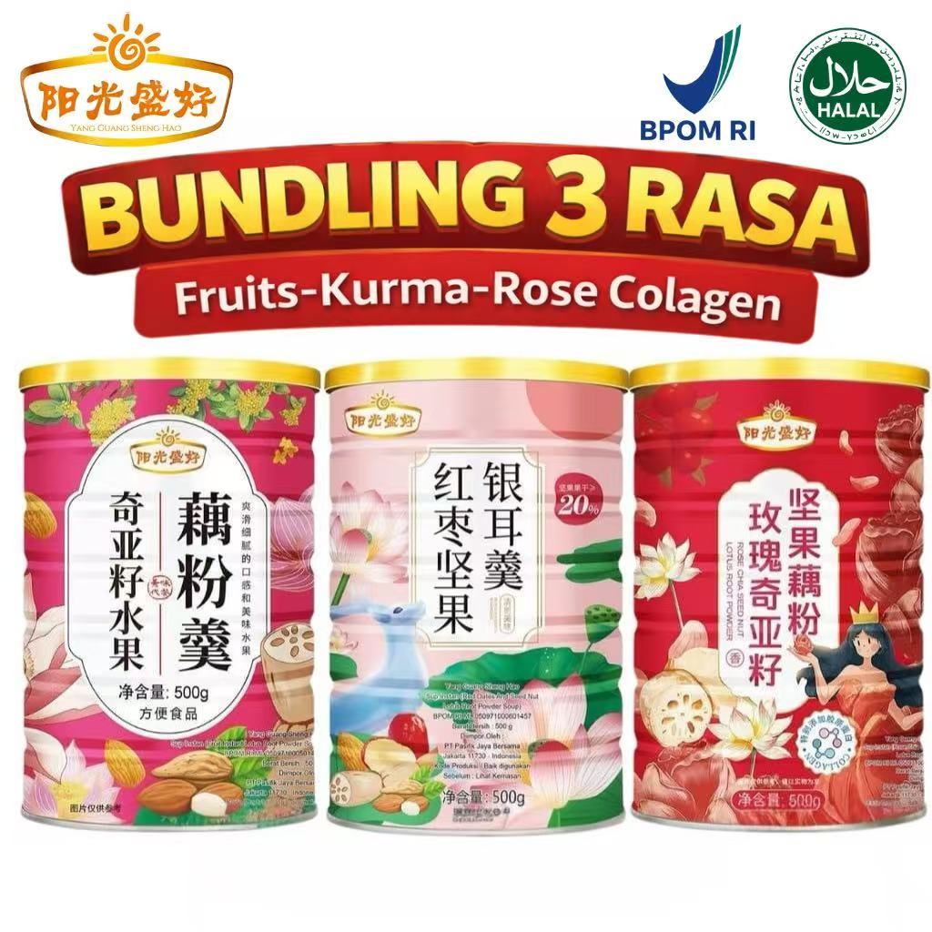 Jual YANG GUANG Lotus Powder Mix 3 Rasa Buah-Kurma Merah-Rose Colagen ...