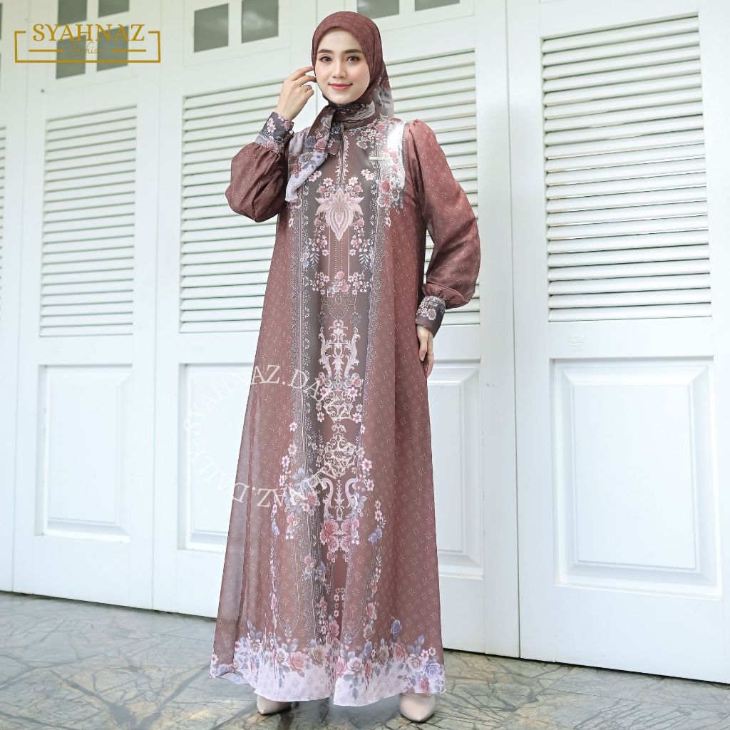 Syahnaz Maxi Dress Zaila Mewah Kondangan - Gamis Motif Kekinian Remaja
