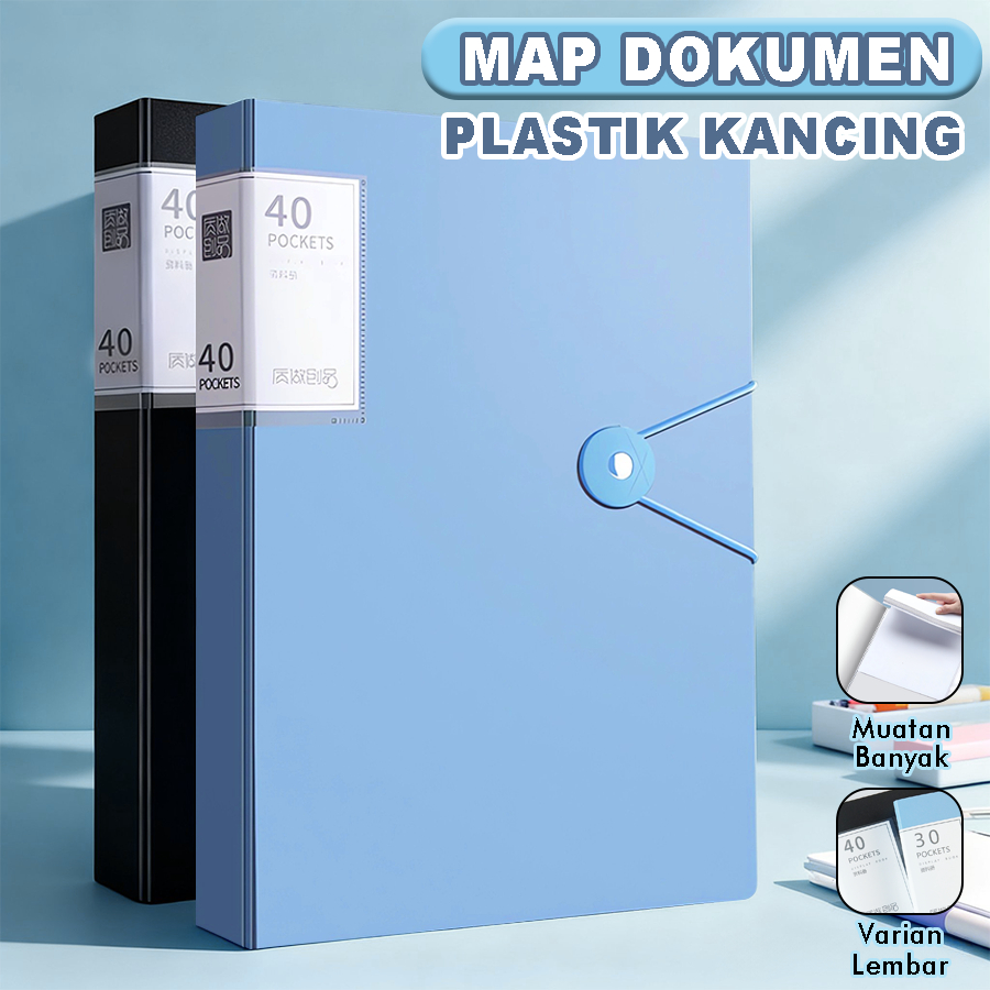 Jual Map Dokumen Plastik Kancing A4 Folder Arsip Tebal, Kuat Dan Muat ...