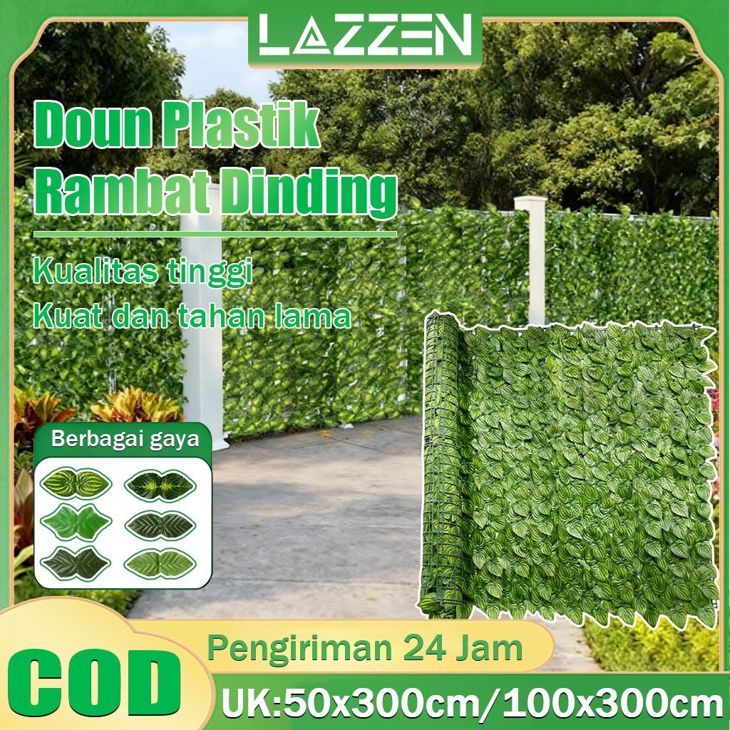 Jual LAZZEN - Daun Rambat Sintetis Rumput Dinding Sintetis 1 Meter X 3 ...