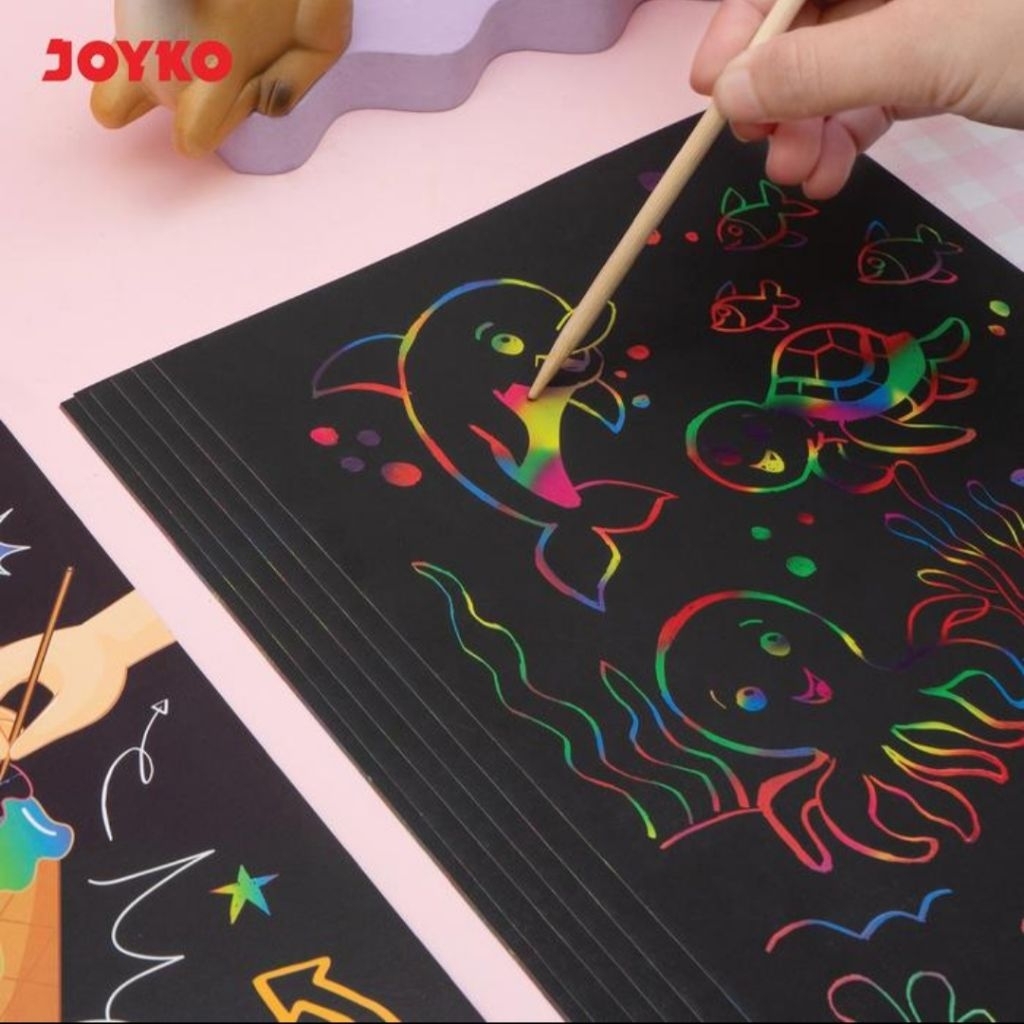 Jual JOYKO SCPP-2800-16K Scratch Paper/Kertas Gores Berwarna/Rainbow ...