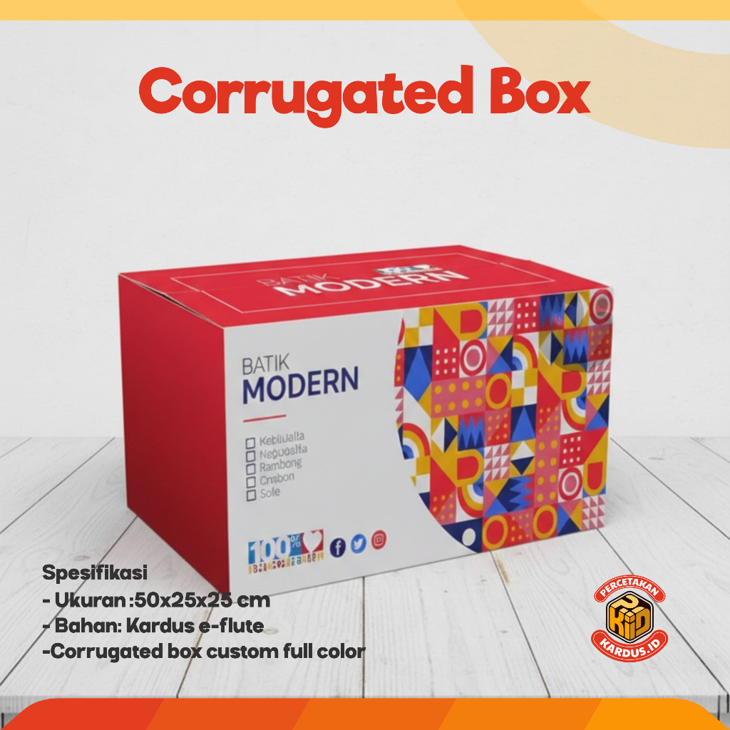 Jual Cetak BOX KARDUS 50x25x25 cm Full Color Free Custom Desain/Logo ...