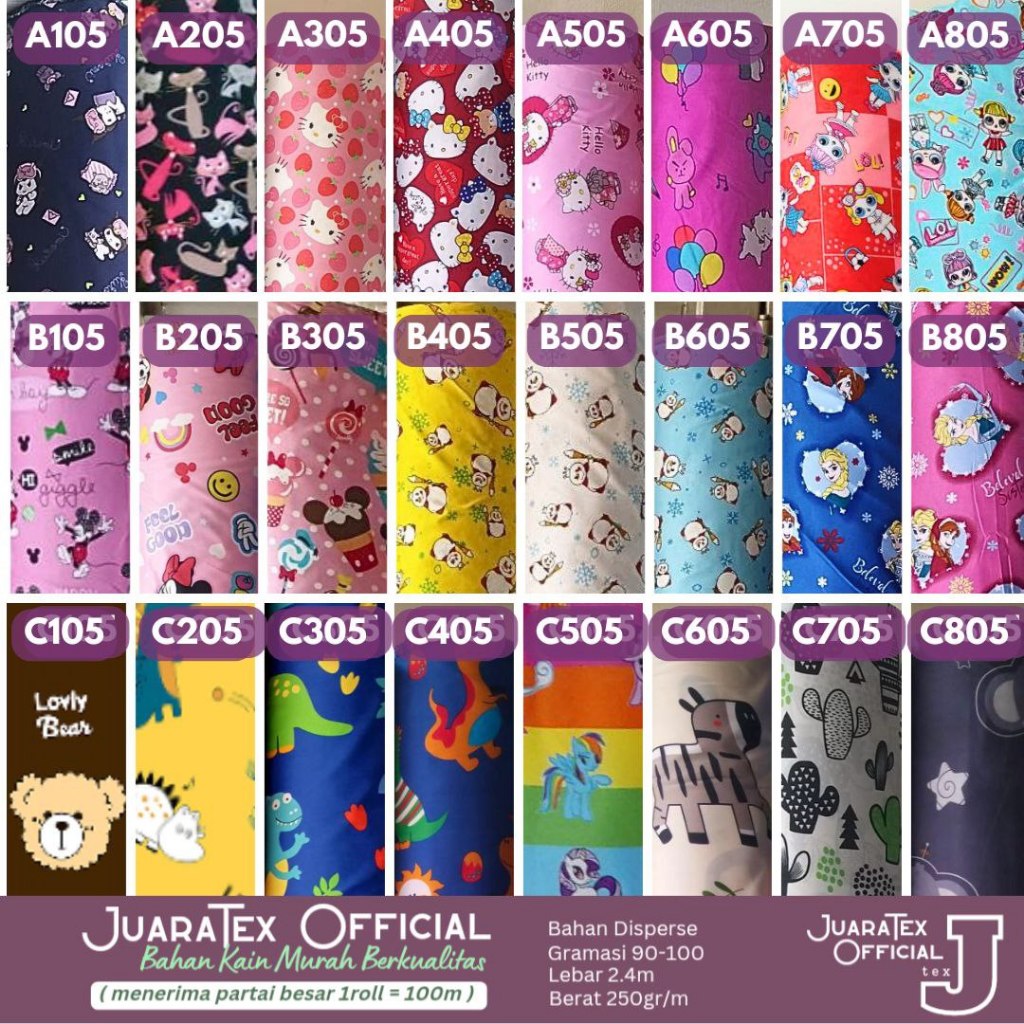 Jual JuaraTex : Kain Polymicro Disperse Premium Printing – Lembut ...