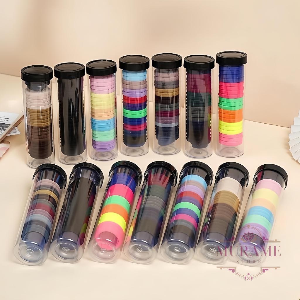 Jual MURAME Ikat Rambut Donat Tabung isi 20 Pcs Korea Style - Kunciran ...