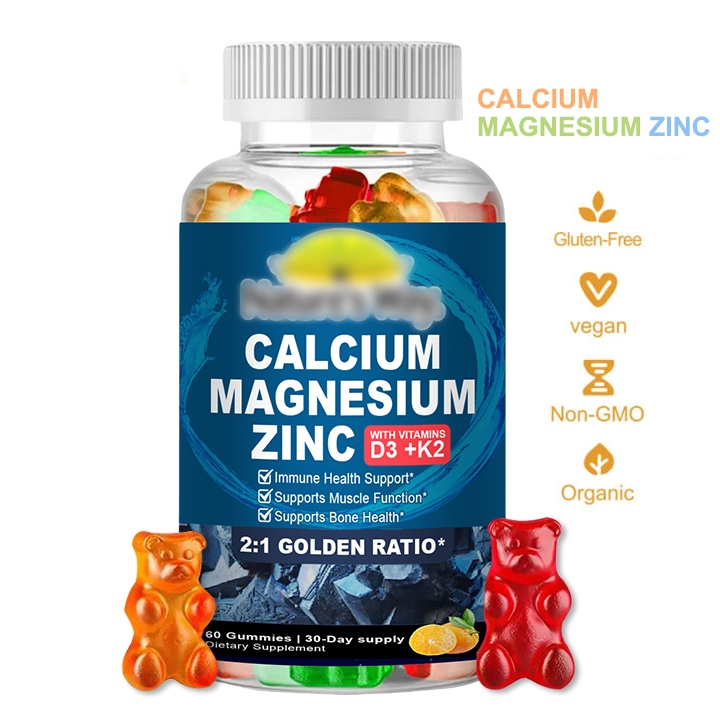 Jual Calcium Magnesium Zinc Gummies with vitamins D3, B6 and C ...