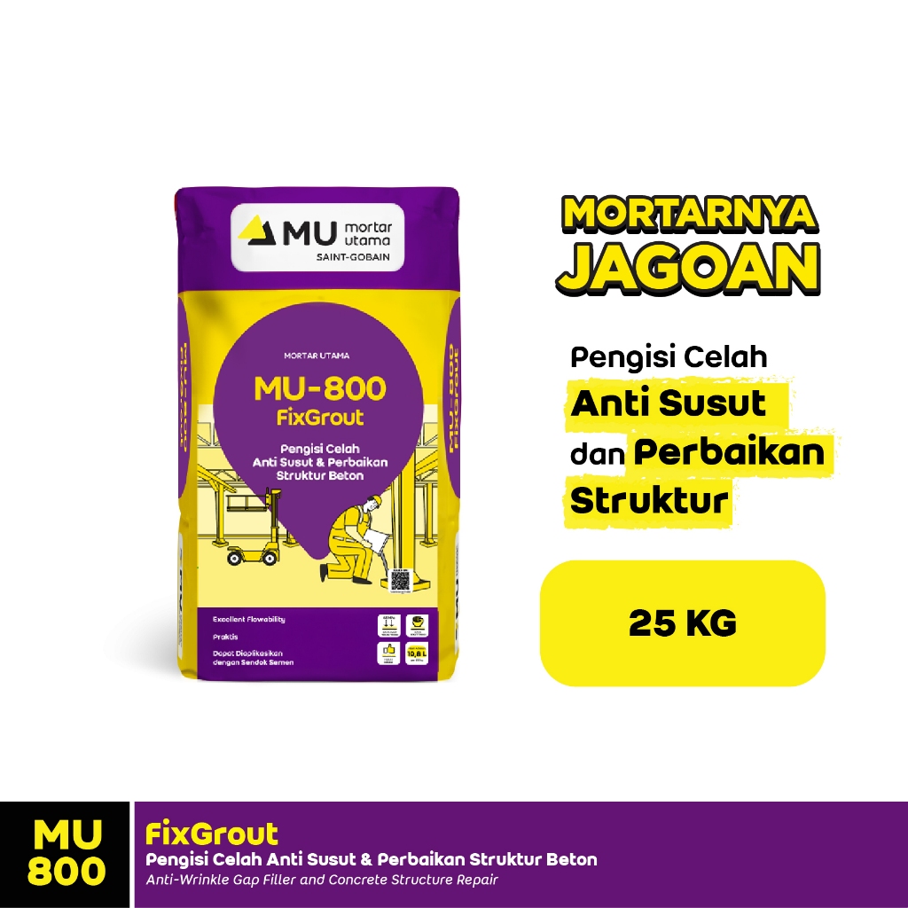 Jual Mortar Utama MU-800 FixGrout Pengisi Celah Anti Susut 25 Kg ...
