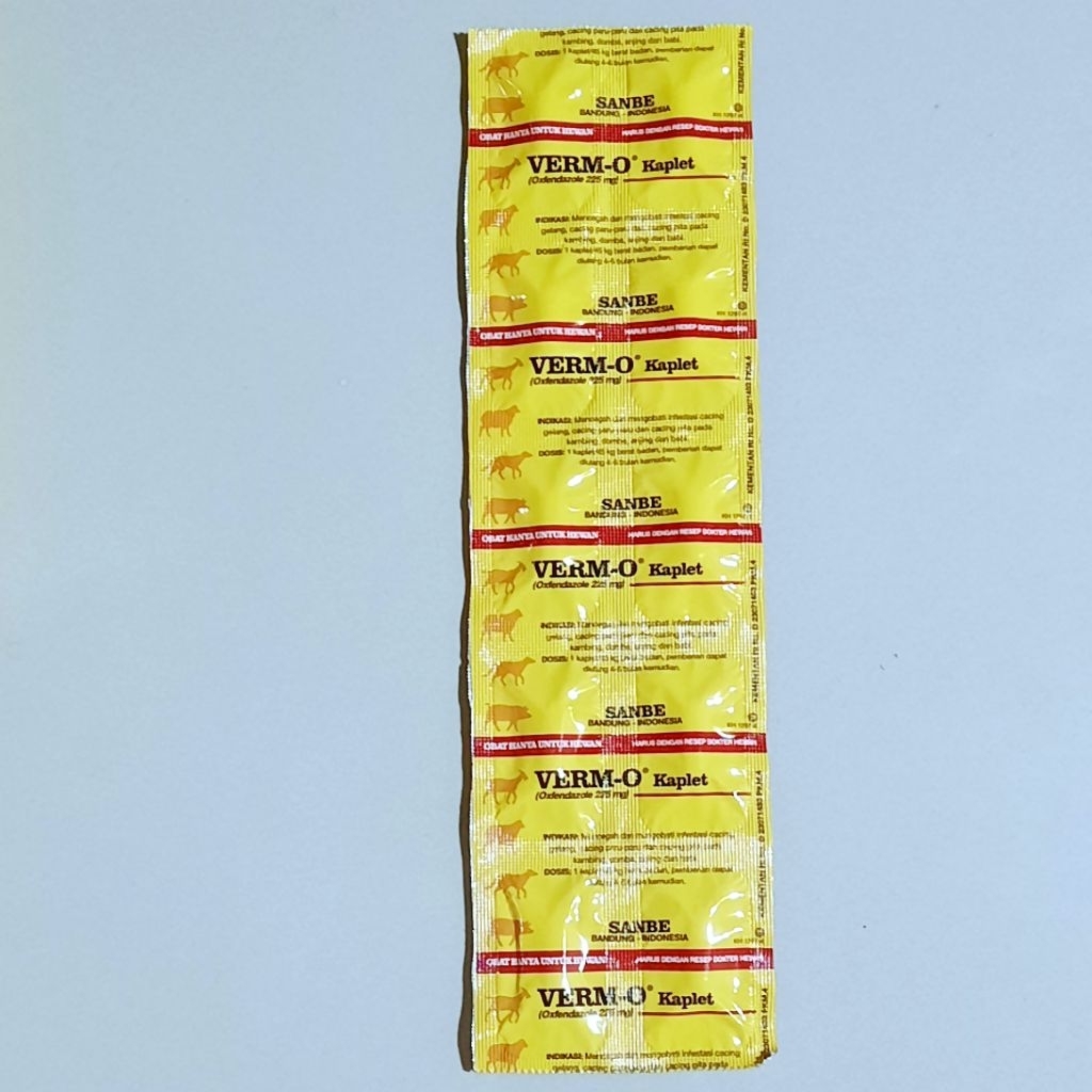 Jual VERM O 1 STRIP ISI 10 KAPLET OBAT CACING KAMBING DOMBA | Shopee ...