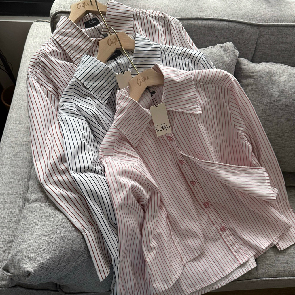 Jual Outfix Laveria Stripe Set - Baju Setelan Kemeja dan Rok Garis ...