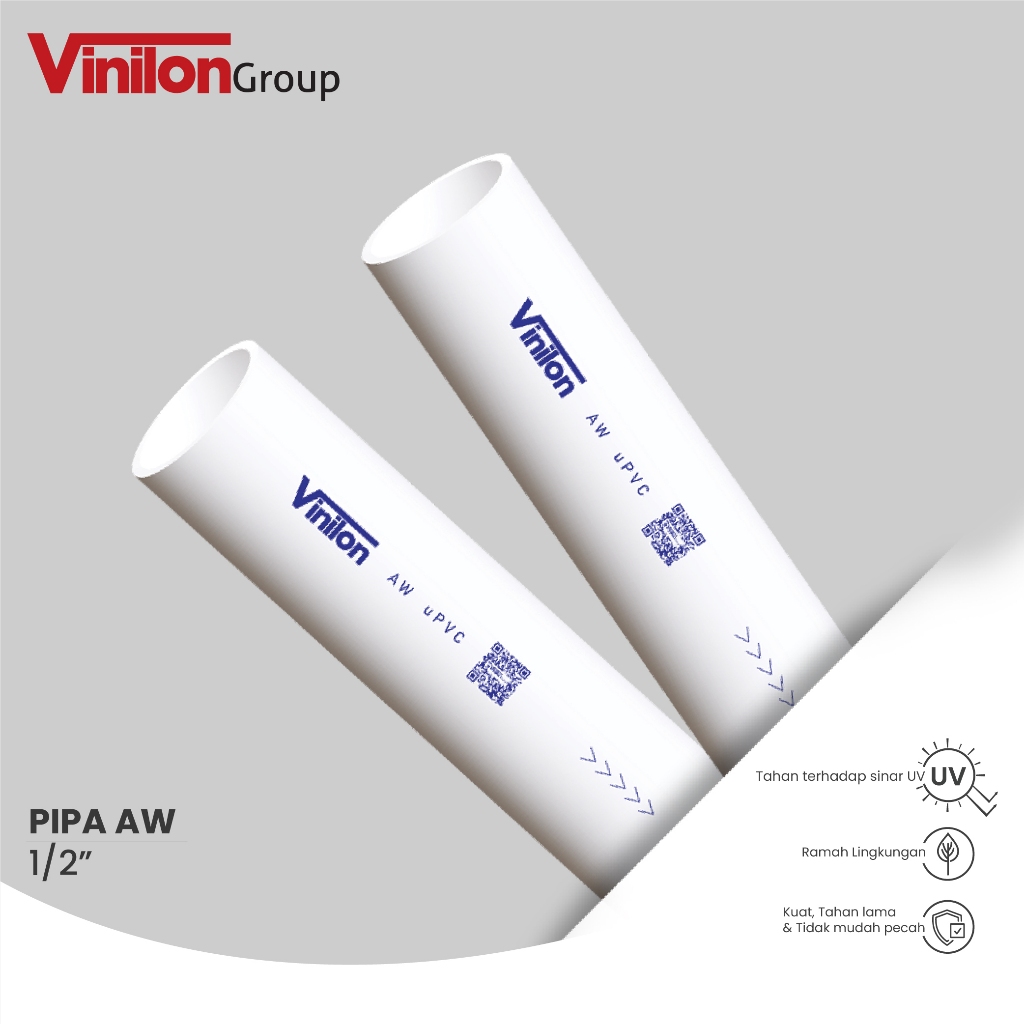 Jual Vinilon Pipa PVC AW 1/2 Inch 4 Meter | Shopee Indonesia