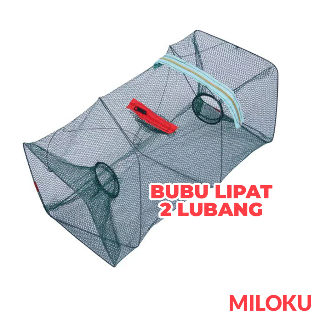 Jual Miloku Bubu Perangkap Ikan Lipat 2 Lubang Kotak Jebakan Alat ...