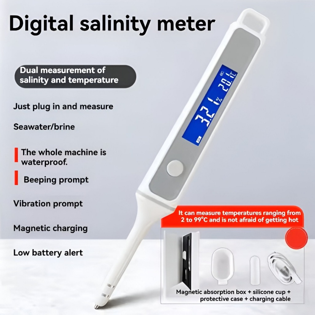 Jual Digital Salinity Meter 0.01-26% Salinometer Food Cooking Pen Meter ...