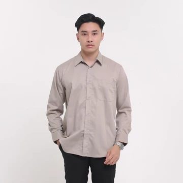 Heyplain Kemeja Lengan Panjang Hitam Kemeja Pria Lengan Panjang