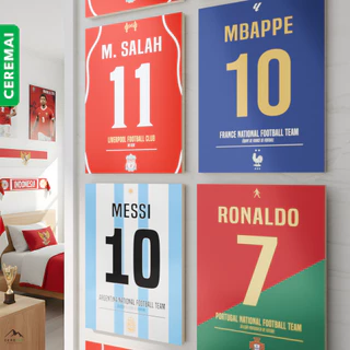 Poster Jersey Messi Ronaldo Mbappe M. Salah 15x20cm