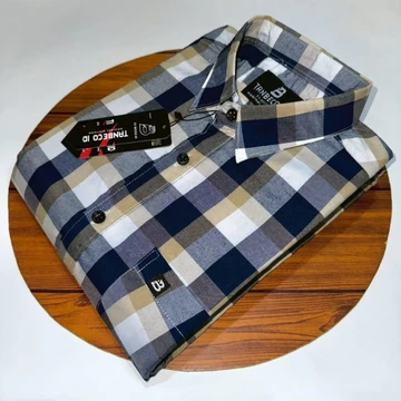 Kemeja Pria Lengan Pendek Motif Katun 027