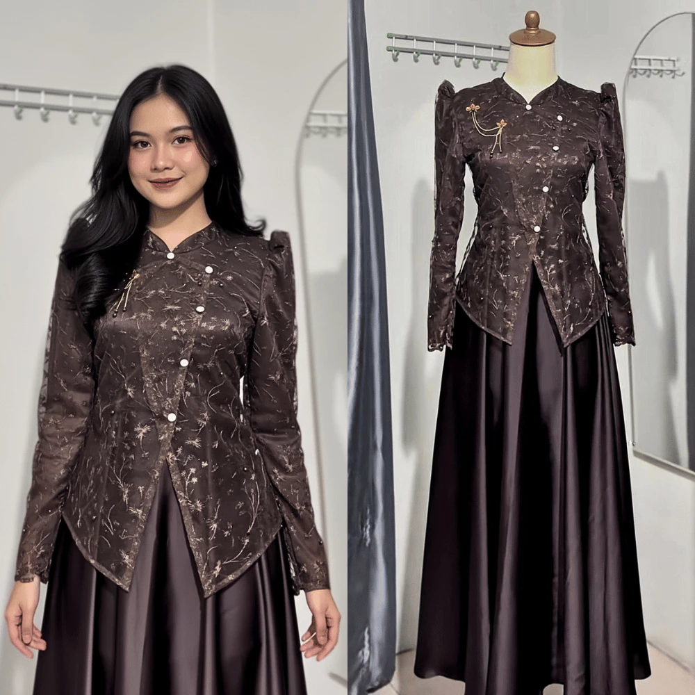 Sahara Dress Burgundy Mahogany Full Payet