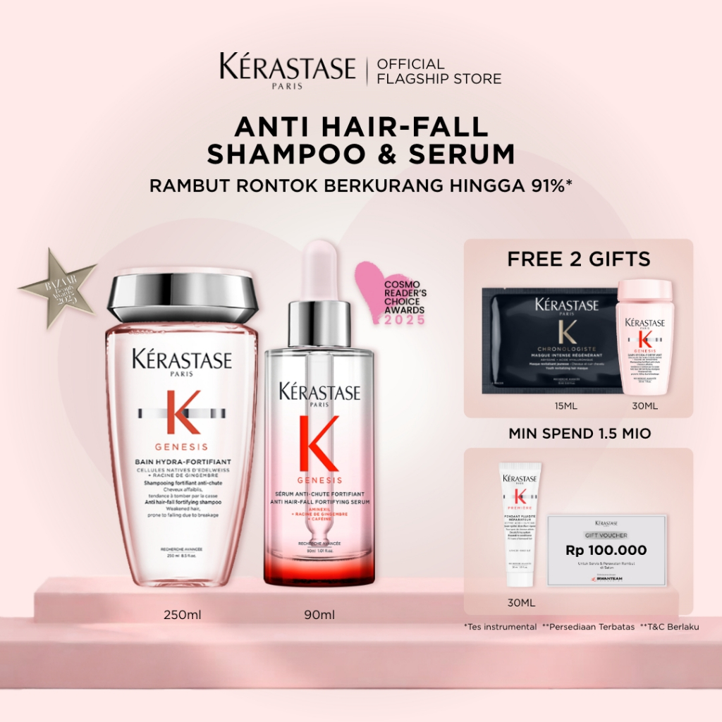 Jual Kerastase Anti Hair Fall Set Shampoo & Serum Rambut Rontok & Patah ...