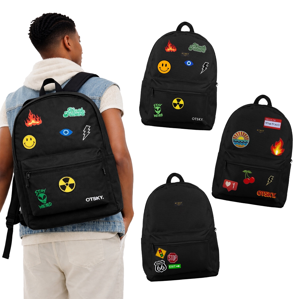 Jual Otsky Backpack Tas Ransel Emoticon Bordir Premium Pria & Wanita ...