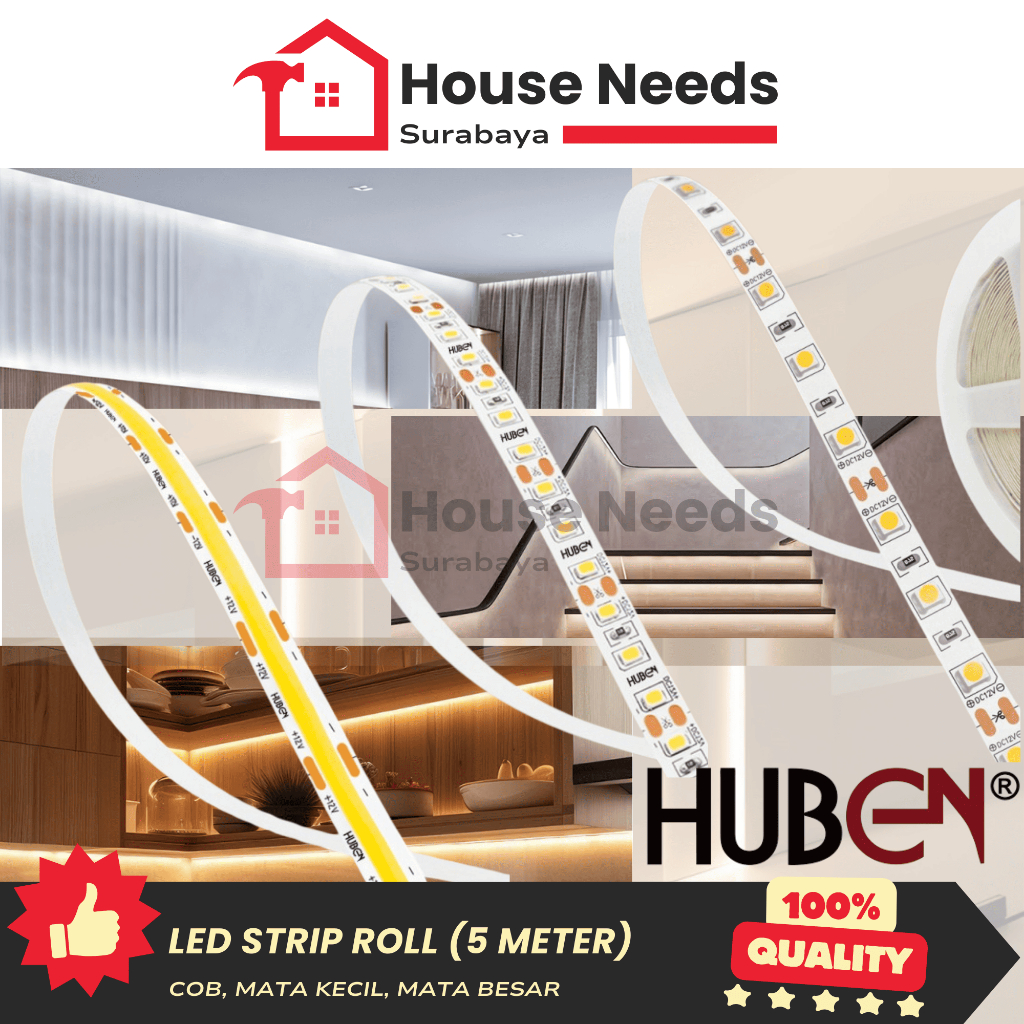 Jual HUBEN LED Strip Roll LED COB LED Mata Kecil LED Mata Besar Natural ...