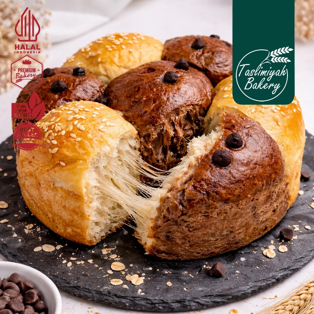Jual TASLIMIYAH BAKERY Choco Chip Milk Bread / Roti Medium / Cemilan ...