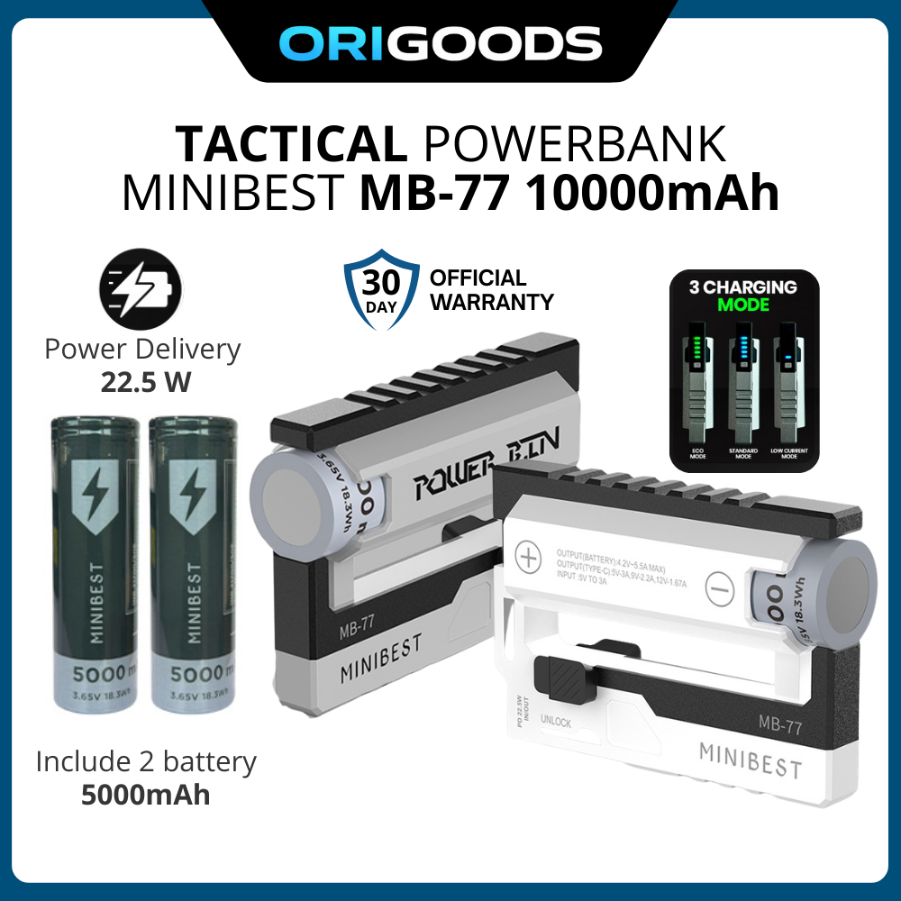 Jual MINIBEST MB77 Powerbank 10000mAh Tactical Power Supply Power Bin ...