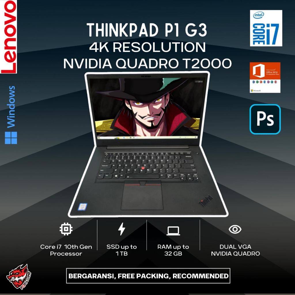Jual Lenovo Thinkpad P1 GEN 3 Xeon Core i9 10Th Gen Touch 4K 32GB
