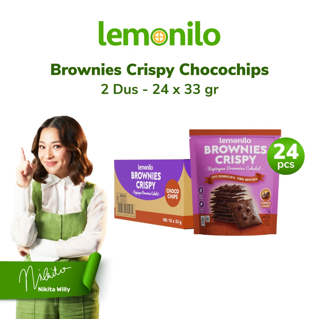 Jual Lemonilo Paket 2 Dus Lemonilo Brownies Crispy Chocochips | Shopee ...