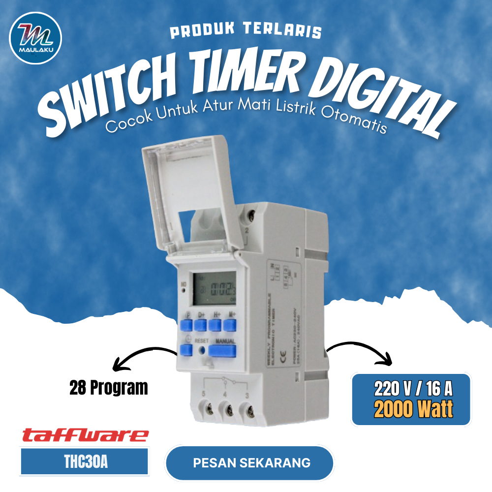 Jual Digital Timer Switch Relay Pengatur Waktu Otomatis 20 Program 220V ...