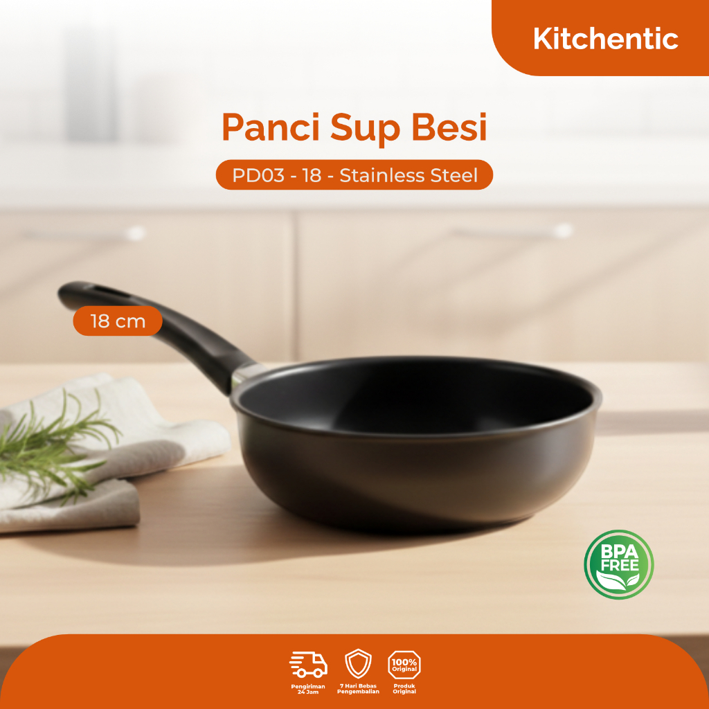 Jual KitchenTic - Panci Wajan Sup Penggorengan Deep Sauce Pan Fry Pan ...