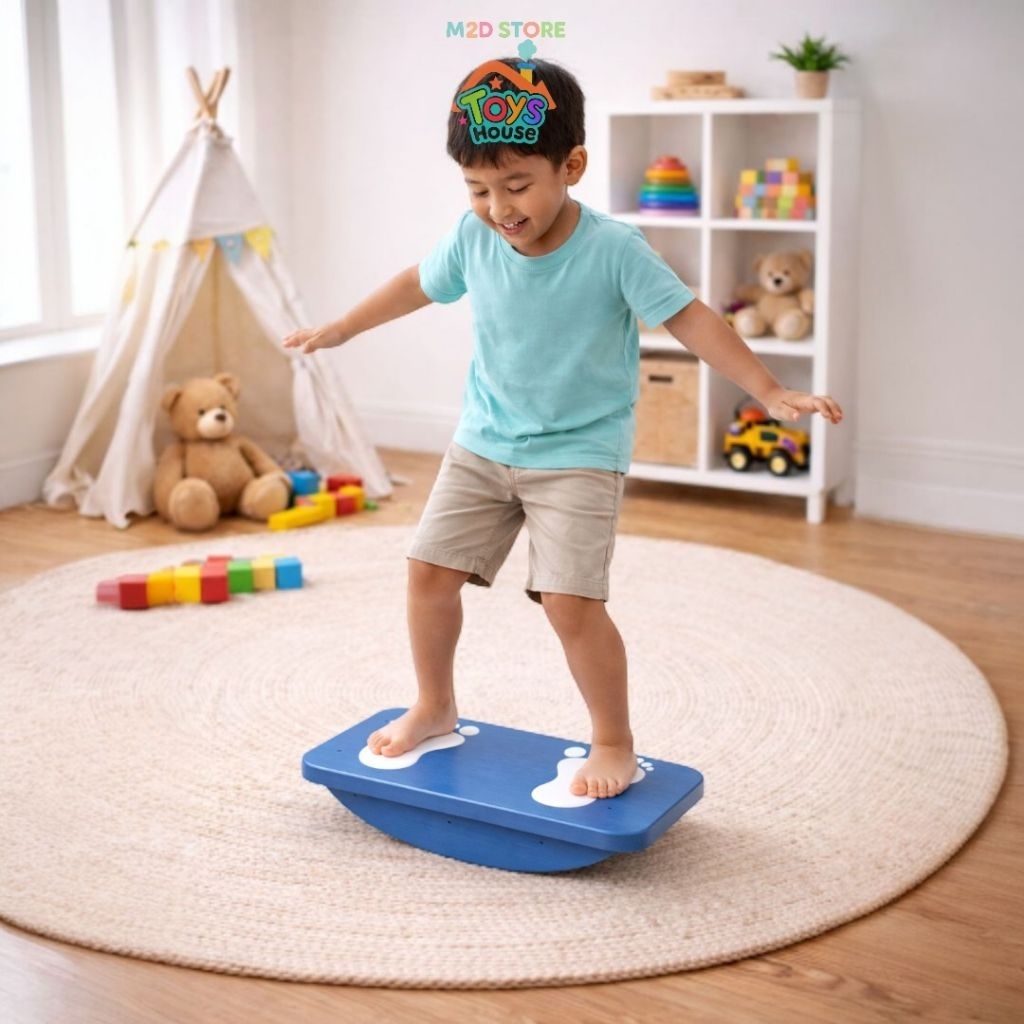 Jual Balance Board Kayu Anak Mainan Edukatif Terapi Sensorik Latihan ...