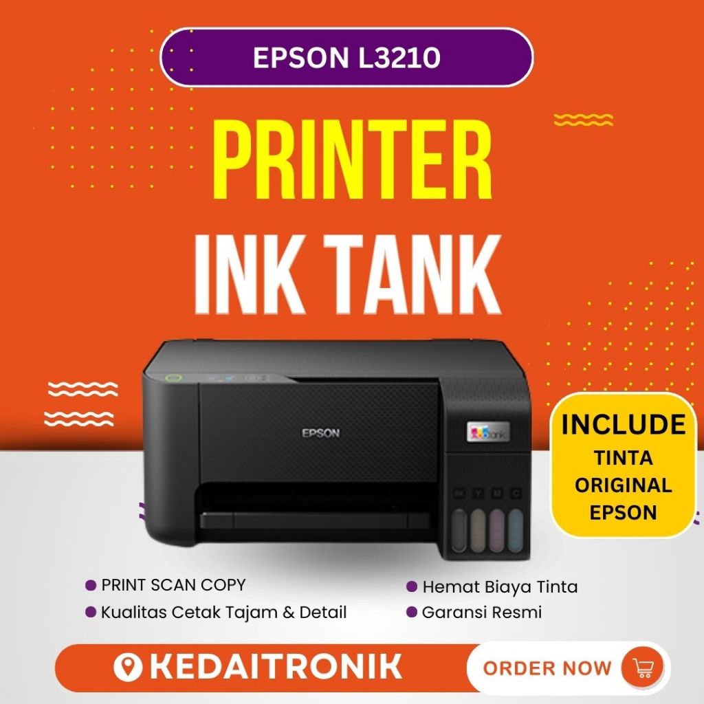 Jual Epson L3210 L3211 A4 All in One Ink Tank Printer Print Scan Copy L ...