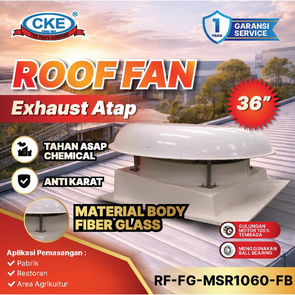 Jual Roof Mounted Fan FRP 1060 Kipas Exhaust Ventilasi Industrial Atap ...