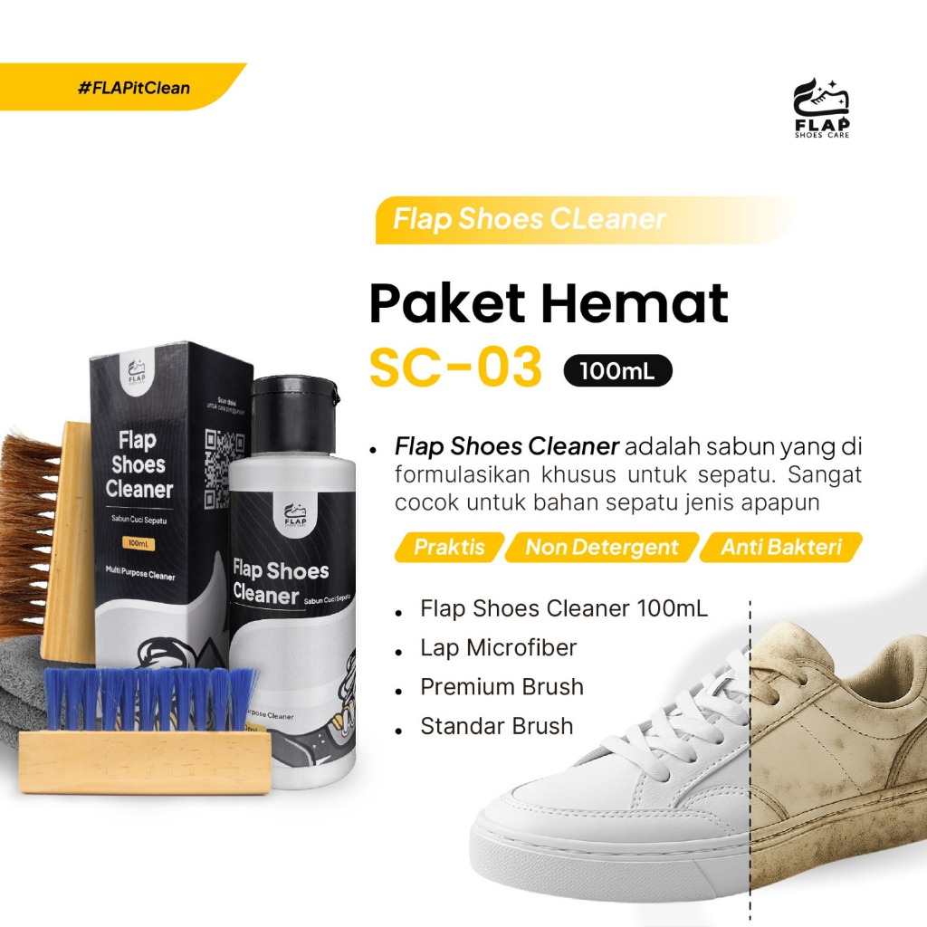 Jual Flap Shoes Care Shoe Cleaner Kit Paket Pembersih Sepatu Putih dan ...