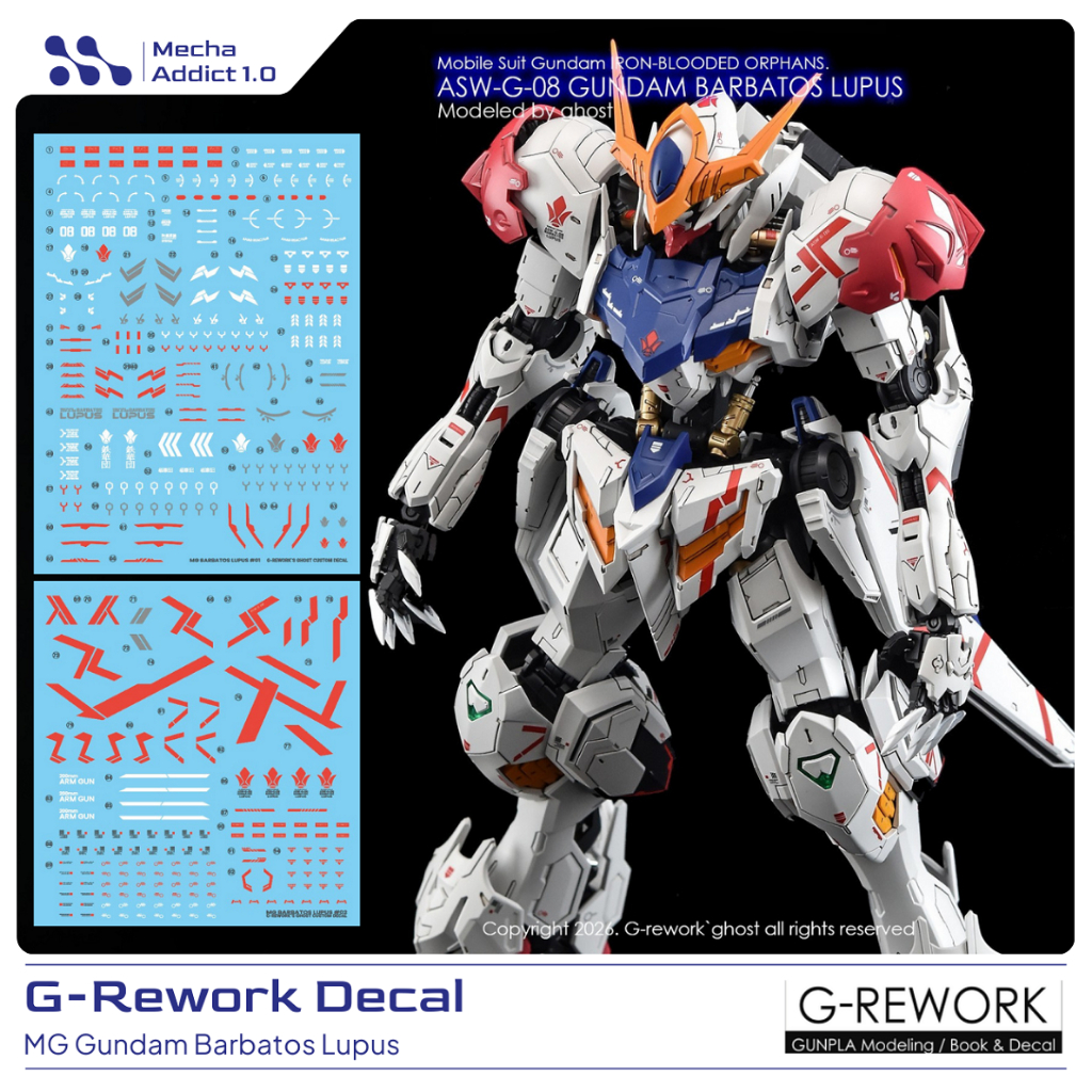 Jual Water Slide Decal MG Gundam Barbatos Lupus by G-rework | Shopee ...