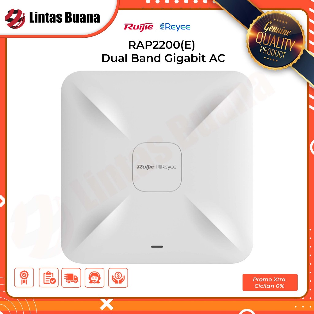 Jual Ruijie RG-RAP2200(E) Wi-Fi 5 1267Mbps Ceiling Access Point RG-RAP ...