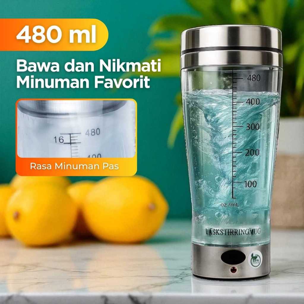 Jual Botol Shaker Electric Portable Otomatis 480ml MUG | Shopee Indonesia