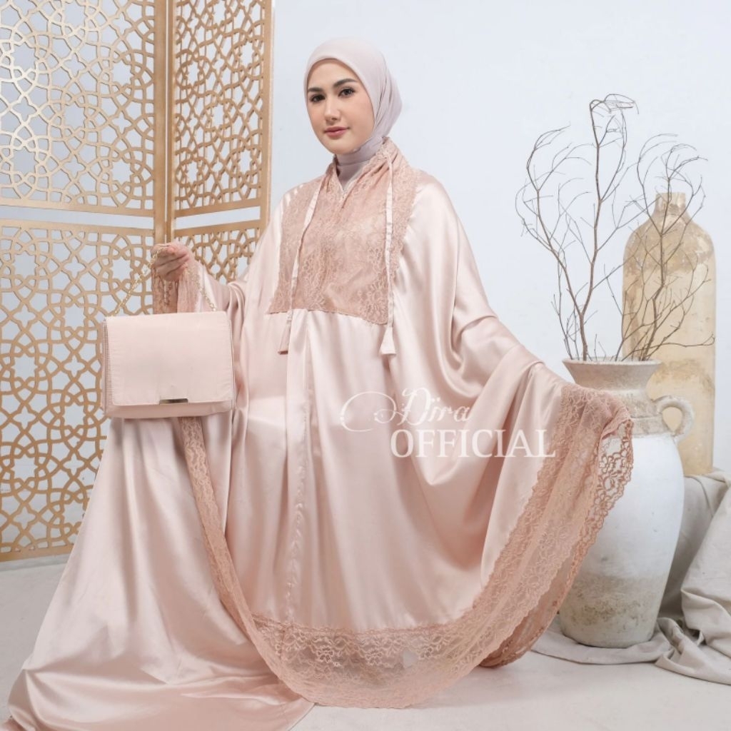DIRA - Mukena Dewasa Mewah Armanie Silk Premium Renda Mewah Safiyya Series | Mukena 2 in 1